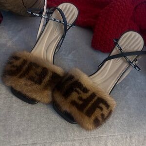 Fendi mini fur heels